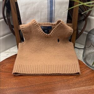 Polo Ralph Lauren Tan Knit 100%Lambs Wool Vest- 3T